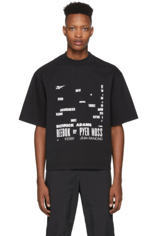 Reebok by Pyer Moss: Black Derrick Adams Edition 'Awareness' T-Shirt ...