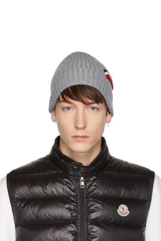 Moncler: Grey Tricot Beanie | SSENSE