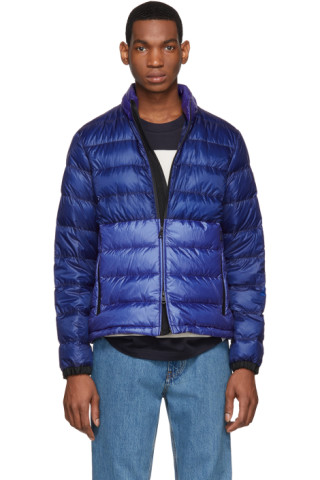 Moncler: SSENSE Exclusive Blue Down Aimar Jacket | SSENSE