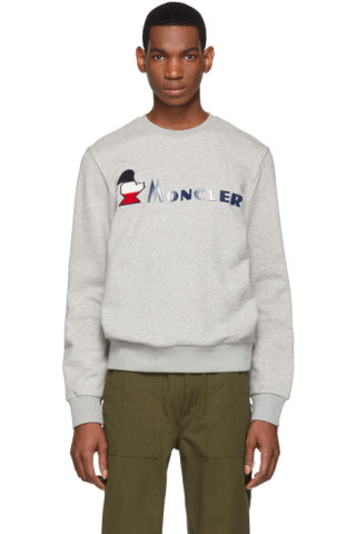 Moncler: Grey Monduck Logo Sweatshirt | SSENSE