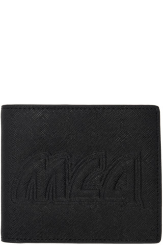 McQ Alexander McQueen: Black Metal Logo Fold Wallet | SSENSE