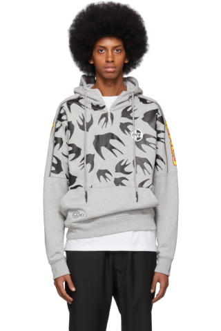 McQ Alexander McQueen: Grey Racer Swallow Hoodie | SSENSE