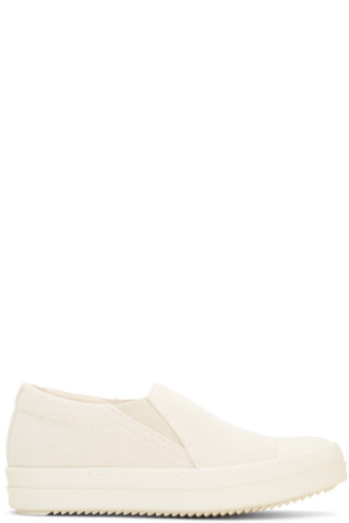 Rick Owens Drkshdw: Off-White Boat Slip-On Sneakers | SSENSE