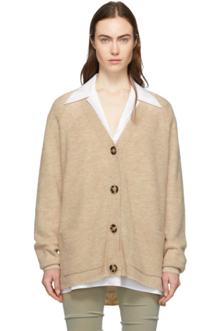 Acne Studios: Beige Kaya Raglan Cardigan | SSENSE