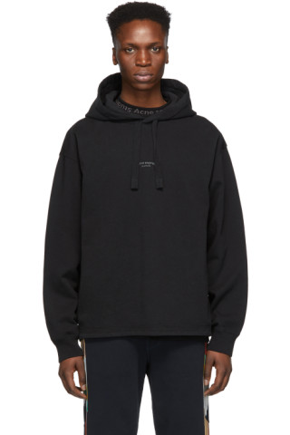 Acne Studios: Black Fagan Hoodie | SSENSE