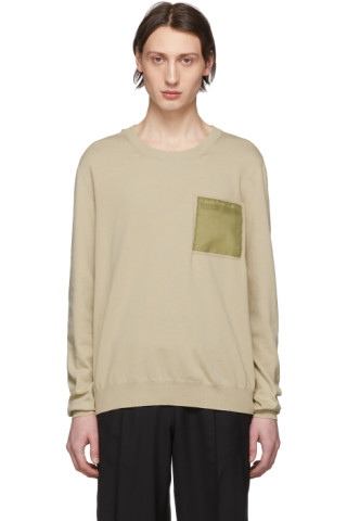 Maison Margiela: Beige Front Pocket Sweater | SSENSE