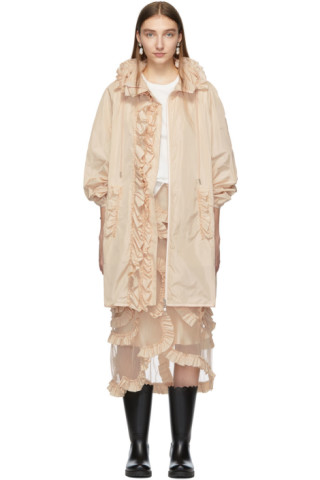 Moncler Genius: 4 Moncler Simone Rocha Beige Ruffle Coat | SSENSE