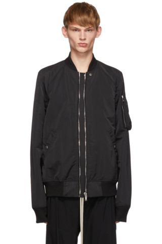 Rick Owens: Black Raglan Bomber Jacket | SSENSE