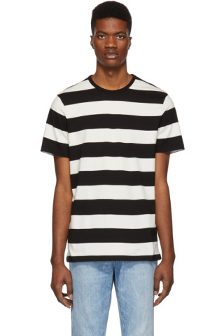 A.P.C.: Black & White Striped Archie T-Shirt | SSENSE