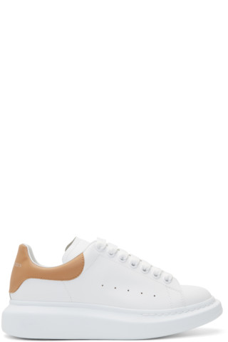 Alexander McQueen: White & Beige Oversized Sneakers | SSENSE