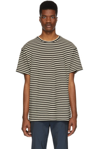 Paul Smith: Black & Off-White Striped Knit T-Shirt | SSENSE