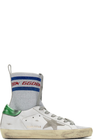 Golden Goose: White Superstar Sock High-Top Sneakers | SSENSE