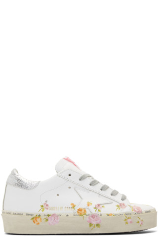 Golden Goose: White Hi Star Flower Sneakers | SSENSE