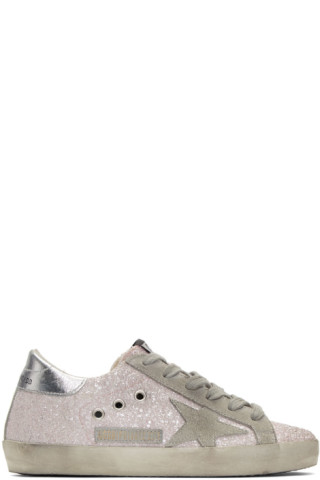 Golden Goose: SSENSE Exclusive Pink Glitter Superstar Sneakers | SSENSE