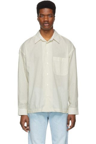 Golden Goose: Off-White Striped Anthony Shirt | SSENSE