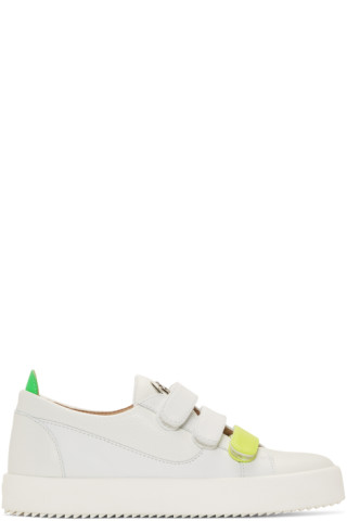 Giuseppe Zanotti: White Triple Strap May London Sneakers | SSENSE