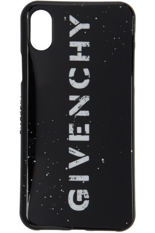 Givenchy: Black Stencil Logo iPhone X Case | SSENSE