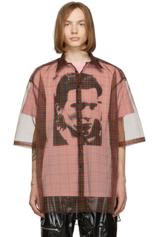 Raf Simons: Red & Pink Layered Short Sleeve Shirt | SSENSE