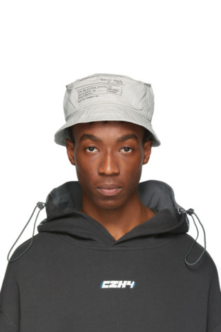 C2H4: Grey Instruction Bucket Hat | SSENSE