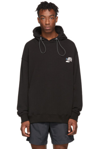 C2H4: Black Company Logo Hoodie | SSENSE