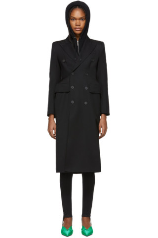 Balenciaga: Black Hourglass Coat | SSENSE