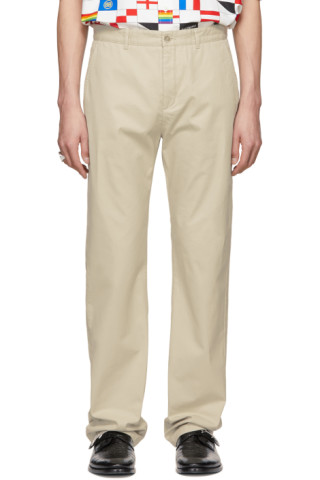 Balenciaga: Beige Ego Disk Trousers | SSENSE