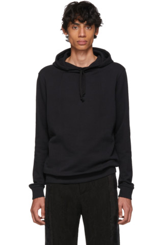 Ann Demeulemeester: Black Panelled Hoodie | SSENSE