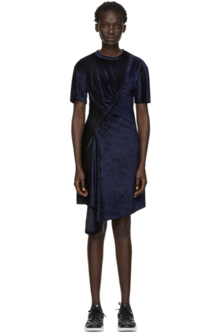 Kenzo: Navy Limited Edition Holiday Gathered Dress | SSENSE