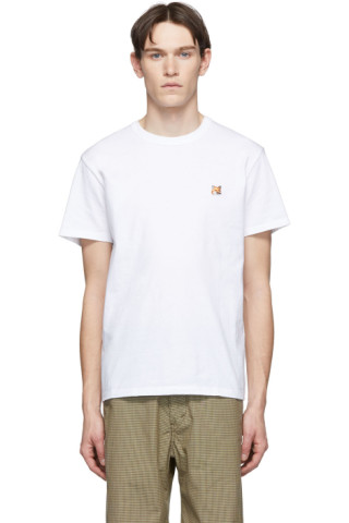 Maison Kitsuné: White Fox Head Patch T-Shirt | SSENSE