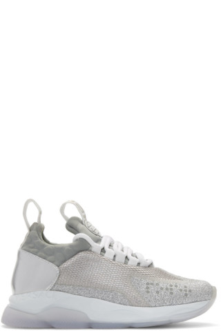 Versace: Silver Glitter Cross Chainer Sneakers | SSENSE