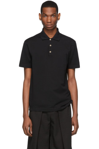 Versace: Black Medusa Buttons Polo | SSENSE