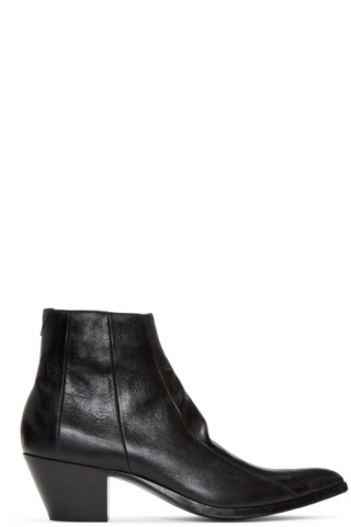 Saint Laurent: Black Finn Boots | SSENSE