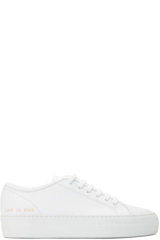 Common Projects: White Tournament Low Super Sneakers | SSENSE