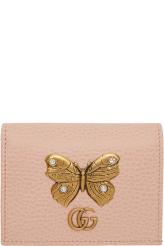 Gucci: Pink Butterfly Bifold Wallet | SSENSE