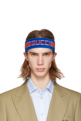 Gucci: Blue Headband & Wristband Set | SSENSE