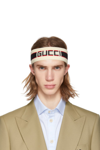 Gucci: Off-White Headband & Wristband Set | SSENSE