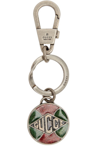 Gucci: Silver Logo Keychain | SSENSE