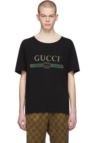 Gucci: Black Logo T-Shirt | SSENSE