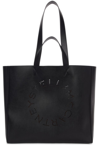 Stella McCartney: Black Circle Logo Shopper Tote | SSENSE