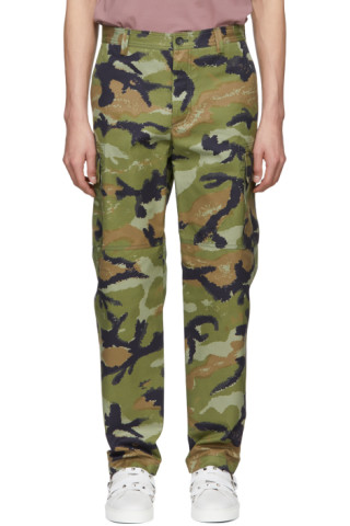 Valentino: Green Camouart Cargo Pants | SSENSE