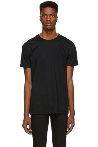 Naked & Famous Denim: Black Circular Knit T-Shirt | SSENSE