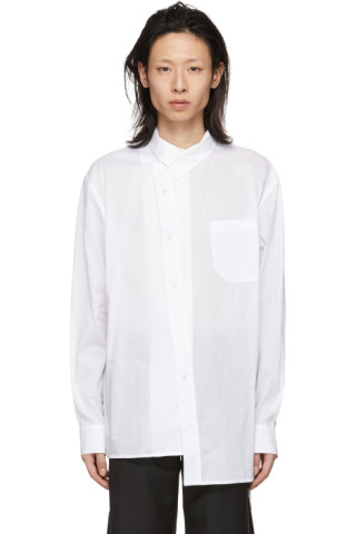 D.Gnak by Kang.D: White Asymmetry Shirt | SSENSE