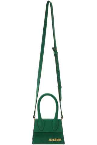 Jacquemus: Green Suede 'Le Sac Chiquito' Bag | SSENSE Canada