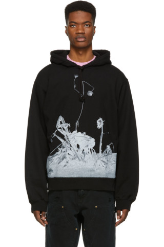 Christian Dada: Black Akari Print Hoodie | SSENSE