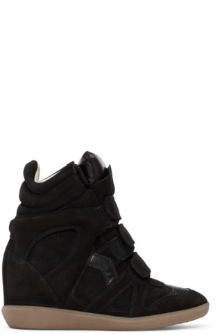 Isabel Marant: Black Bekett Wedge Sneakers | SSENSE