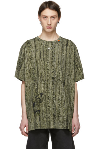 Off-White: Green Oversized Real Camo T-Shirt | SSENSE