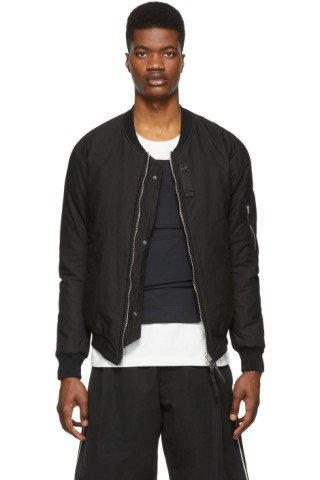 11 by Boris Bidjan Saberi: Reversible Black 'Don't' Bomber Jacket | SSENSE