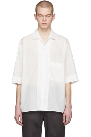 LEMAIRE: White Convertible Collar Shirt | SSENSE