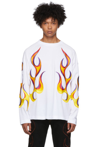 Études: White Desert Flaming Long Sleeve T-Shirt | SSENSE