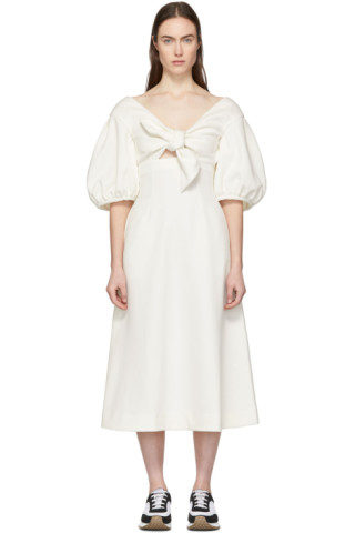 Edit: White Tie Front A-Line Dress | SSENSE